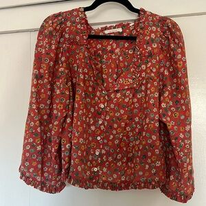 DOEN RED FLORAL TOP